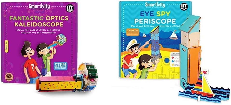 Smartivity Kaleidoscope & Periscope for Boys & Girls ages 6 7 8 9 10+ year old, STEM, Learning, Educational, Construction Activity Toy Gift Bundle