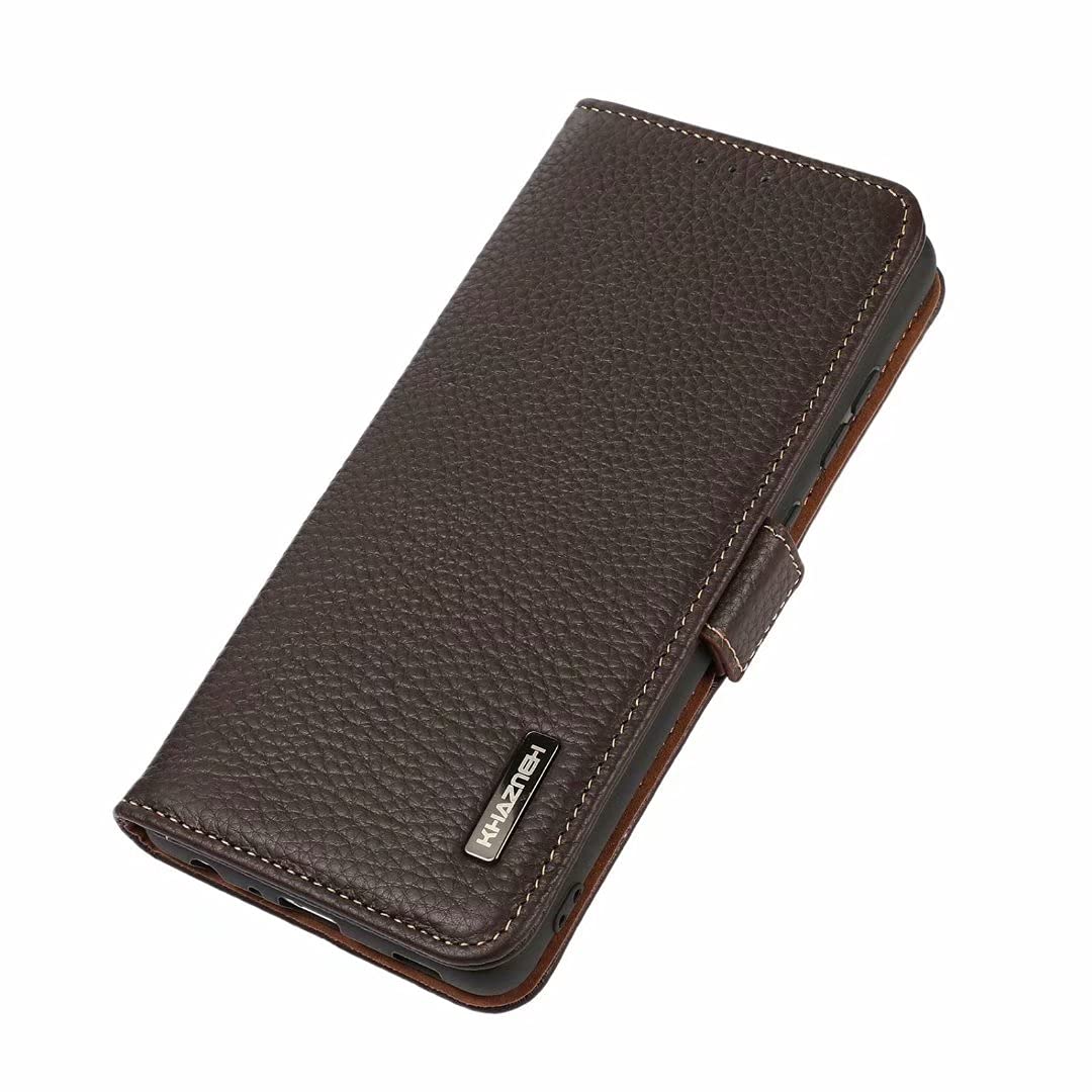 COQUE Case for Xiaomi Mi 11 Lite 5G Cover,Side magnetic leather lychee pattern RFID Anti-Theft Brush Phone Case Flip Folio Protective for Xiaomi Mi 11 Lite 5G-Brown