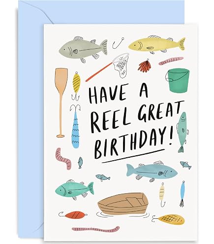 Red Door 'O-Fish-ally One' Geburtstagskarte – Angel-Motiv Für 1. Geburtstag, Inkl. Umschlag