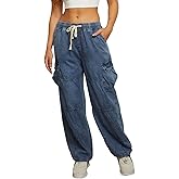Arynna Women Baggy Jeans Y2K Boyfriend Jeans Fashion Straight Leg High Waisted Denim Cargo Pants