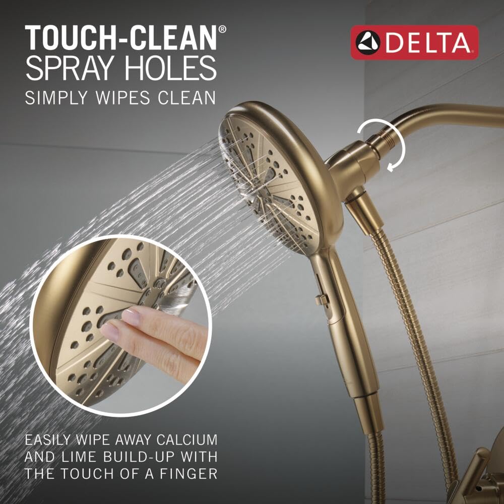 Delta Nicoli 14 Series Brushed Gold Bathtub Shower Faucet Set with Handheld Shower Head, Valve Trim Kit, Champagne Bronze 144749-CZ-HS (Valve Included)