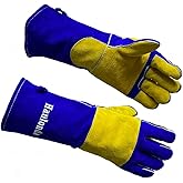 Haulonda Welding Gloves Large 16 Inches 932℉ Heat Resistant Leather Forge/Mig/Stick Fire Resistant Gloves