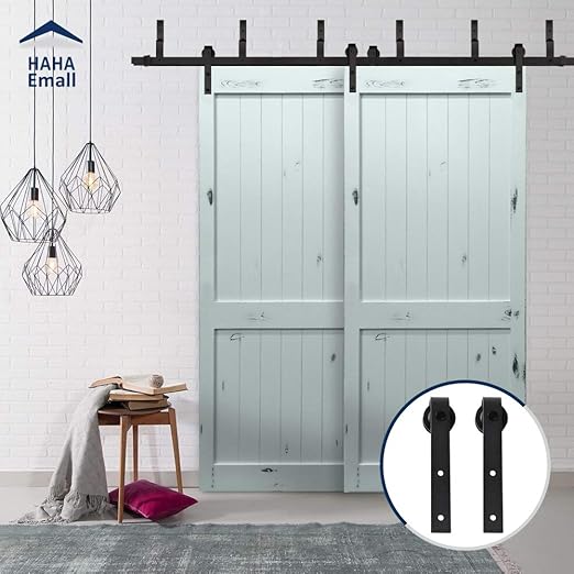 Hahaemall Antique Interior 4 18ft J Shape Bypass Barn Door