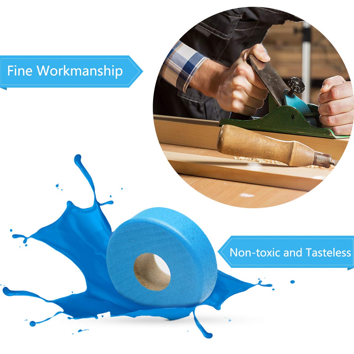 Lydaz Wooden Puzzles Counting Toys, Montessori Preschool Learning Math Toys for Toddlers, Shape Sorter Stacking Blocks Toys for 3 Year Olds and Up