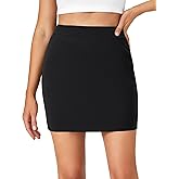 Rooscier Women's High Elastic Waist Bodycon Pencil Basic Office Work Mini Skirt