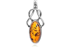 Ian and Valeri Co. Amber Sterling Silver Celtic Pendant