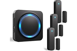 Door Chime, Door Sensor Alarm When Door Opens with 5 Adjustable Volumes, Easy Installation, 32 Chimes, 600ft Wireless Range, 