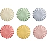 Meri Meri Scalloped Bamboo Plates Reusable, Pack of 6, 2 Sizes, Dishwasher Safe, Reusable Bamboo Plates