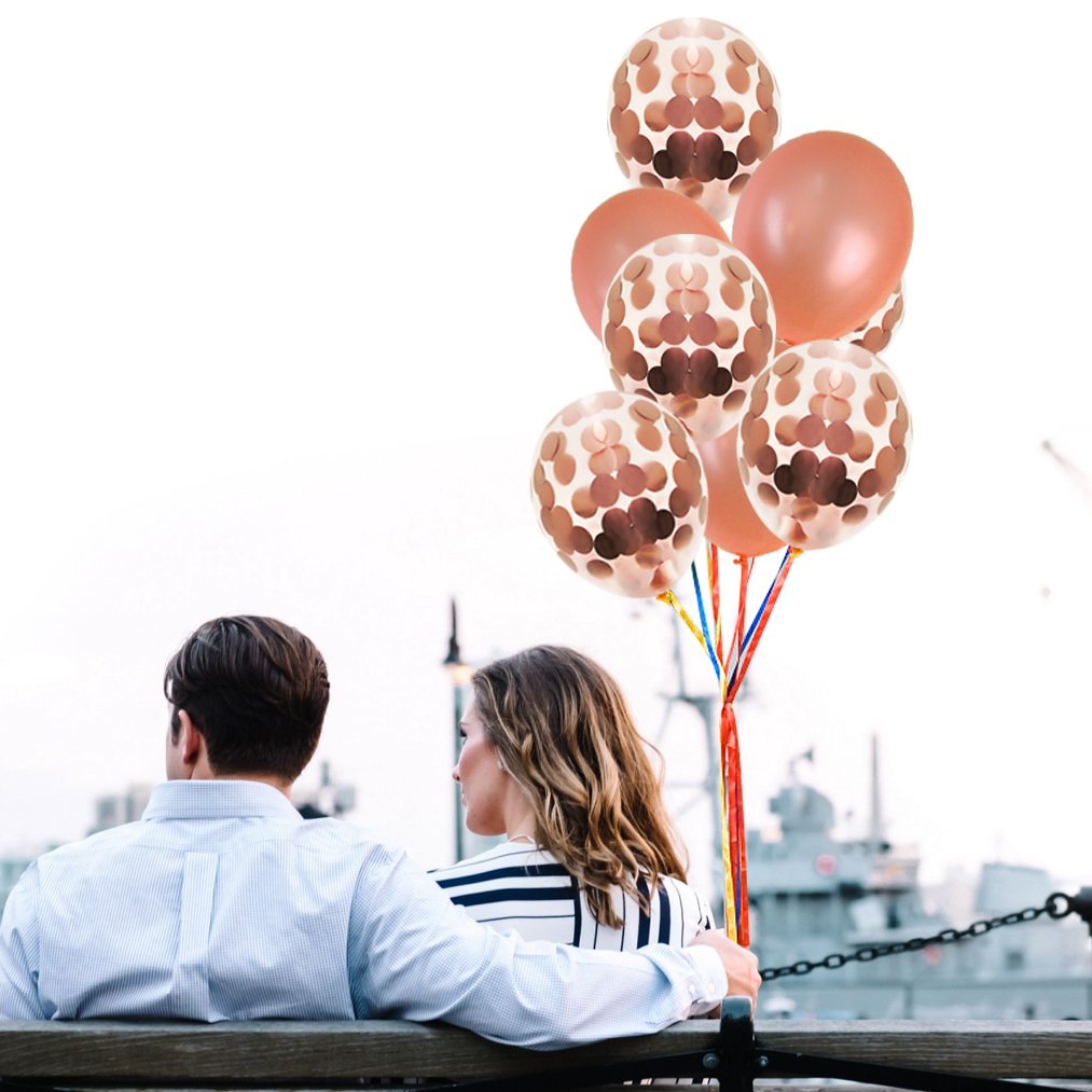 30 pcs Rose Gold Balloons,baotongle Confetti Balloon Set for Bridal Shower Decorations, Birthday Party 12 inch