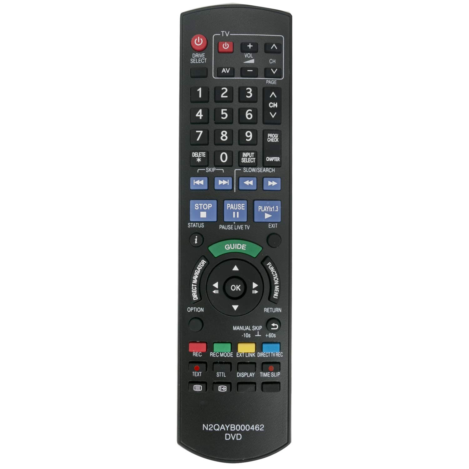 VINABTY N2QAYB000462 N2QAYB000644 N2QAYB000337 Remote Control replacement for PANASONIC DMR-EX773EBK DMR-EX83EB-K DMR-EX86EB-K DMREX773EBK DMREX83EB-K Recorder compatible N2QAYB000469 or N2QAYB000474
