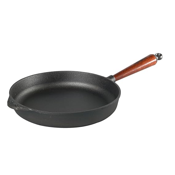 Skeppshult 0285T Servierpfanne Ø 28 cm aus Gusseisen mit Holzgriff aus Buche,für alle Herdarten geeignet (auch Induktion)