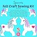 Unicorn Sewing Kit for Girls - Felt Craft Kit for Beginners - Makes 2 Glitter White Felt Stuffed Unicorns