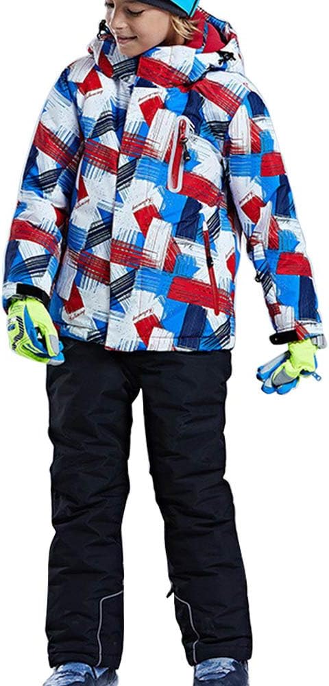 Skijakkeset Youth Girls Boys Snow Suit 2Pcs Winter Warm Outdoor Mountain Waterproof Windproof Snowboarding Skiing Jackets with Snow Ski Bib Pants US 4-16