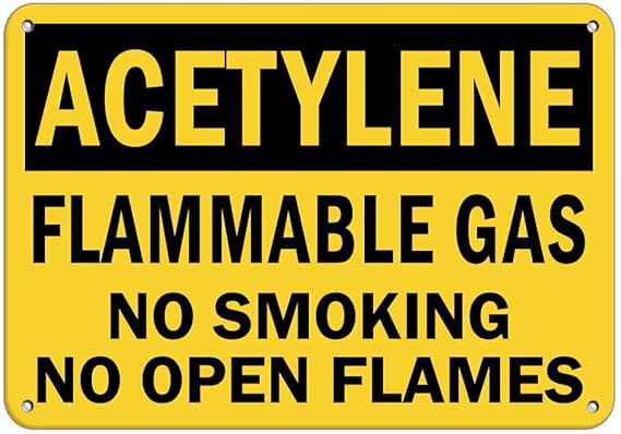 Acetylene Flammable Gas No Smoking No Open Flames Flammable Cartel de