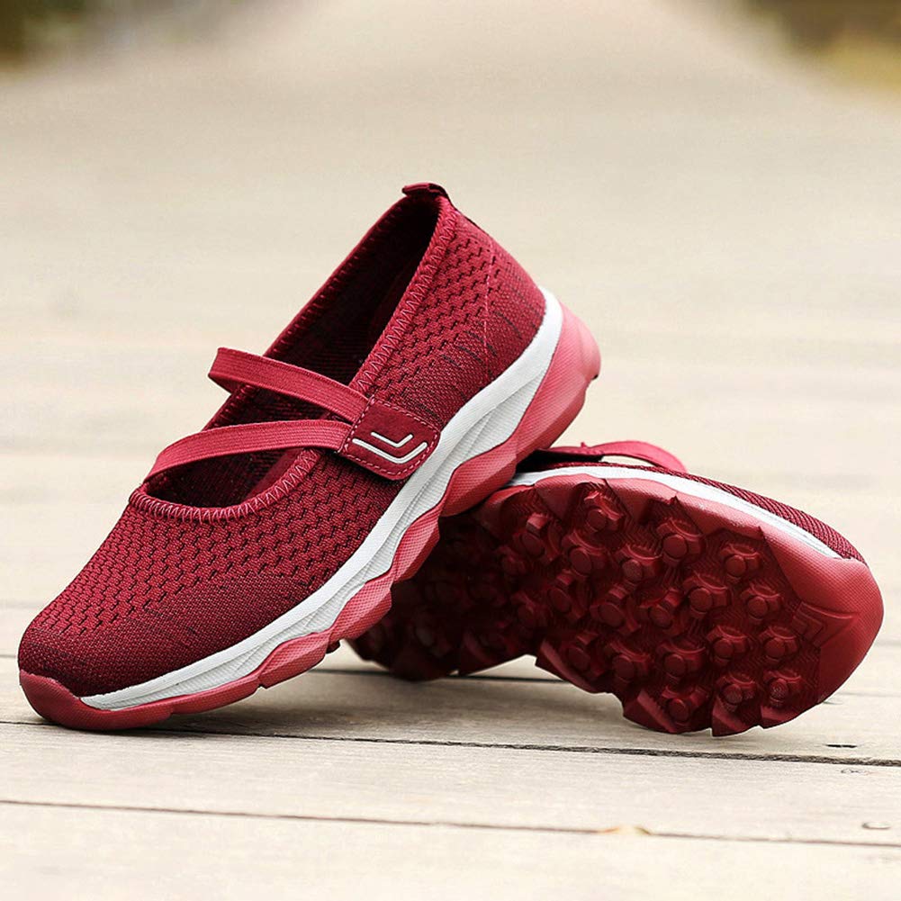 Orthoshoes Womens Mesh Walking Shoes Elderly Casual Lightweight Sneakers Slip On Breathable Adjustable Easy On Off Strap For Seniors Wide Swollen