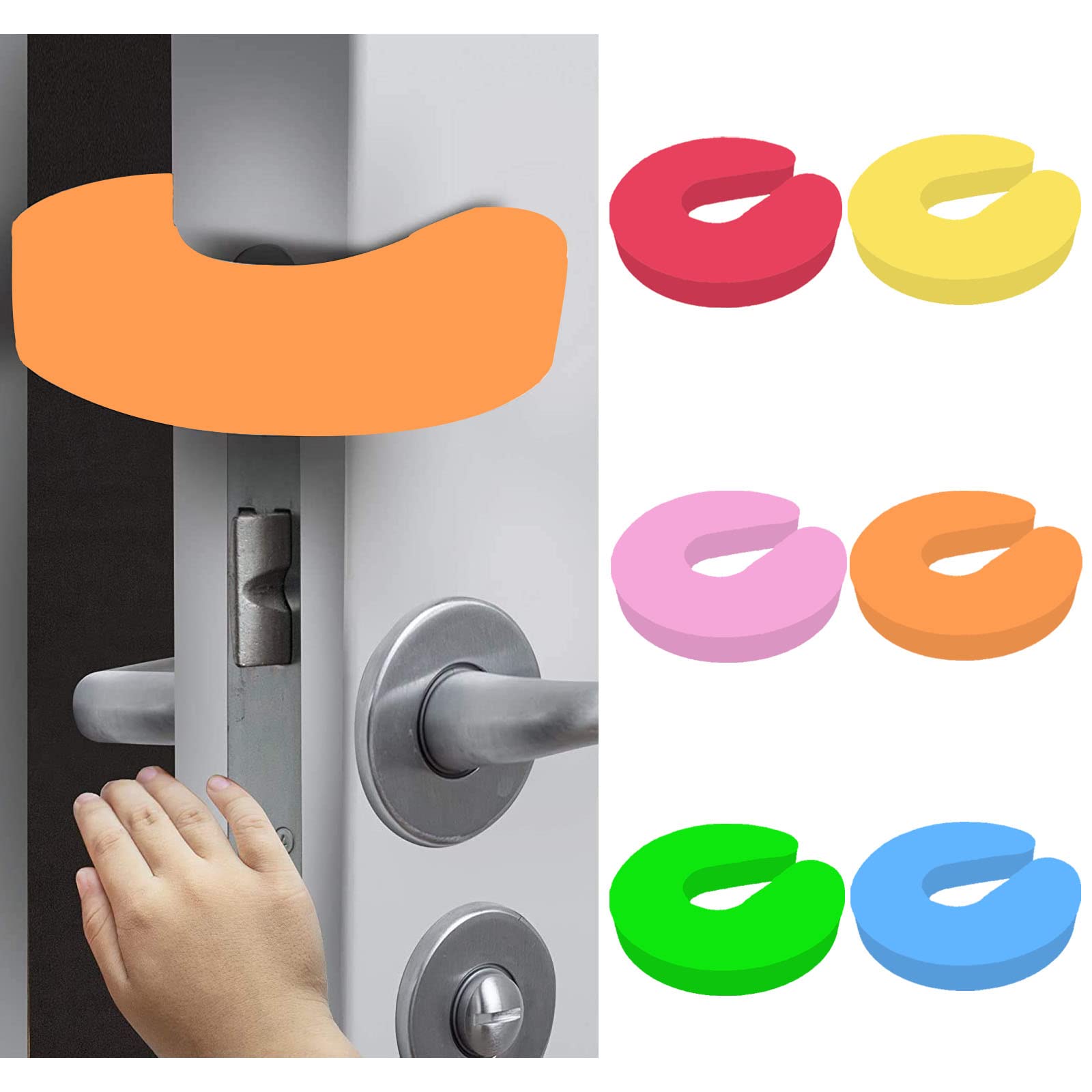 Catelves Pack of 8 clamping protection for children's doors, colour: door stopper, foam, door clamp protection, door stopper, baby children, clamping protection, child safety door, door stop door for