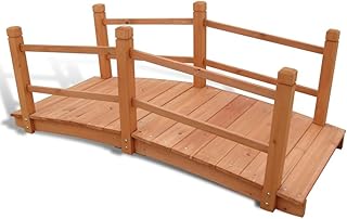 vidaXL Holzbrücke 140x60x56cm Teichbrücke Gartenbrücke Gartendeko Holzsteg