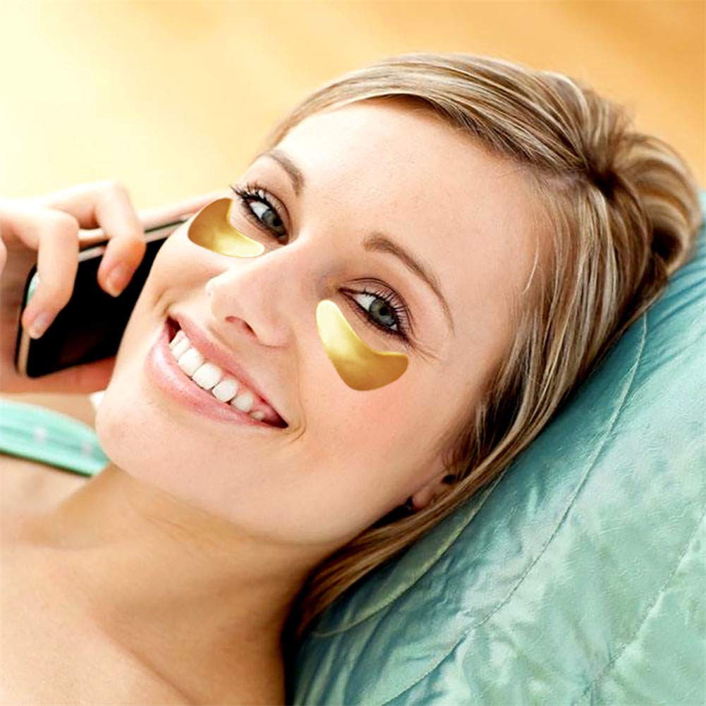 Adofect 30 Pairs 24K Gold Collagen Eye Mask, Crystal Power Gel Collagen Eye Patches, Great For Anti Aging, Dark Circles & Puffiness : Beauty