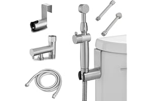 Greenspring Brushed Nickel Handheld Bidet Sprayer Attachment for Toilet Brass Cloth Diaper Sprayer Bidets for Attachment Toilet with Adjustable Length Spray Heads