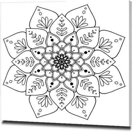 Amazon 塗り絵の装飾的なラウンド装飾品珍しい花の形の東洋のベクトル アートパネル おしゃれポスター 飾り絵 プレゼント リビング ダイニング 寝室 お風呂 オフィス バー 50x50cm抗ストレス療法パターン織りデザイン要素ロゴベクトル ウォールステッカー