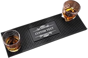 Personalised Bar Mat, Non-slip PVC Rubber Bar Mat, Colorful Printed Custom Bar Name, Kitchen Spill Mat, Whisky Coasters for D