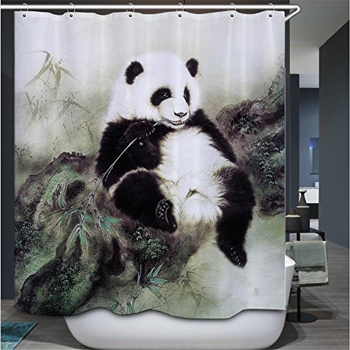 Goldleaf Home Panda Bamboo Digital printing shower curtain Mildew Resistant Waterproof Standard Shower Curtain 72 x 72 inches