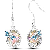 NARMO Dangle Drop Earrings 925 Sterling Silver Dangle Hoop Earrings for Women Moon and Star Earrings Dream catcher Earrings for Women