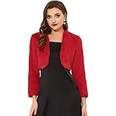 Allegra K Formal Bolero for Women's Evening Dressy Faux Fur Shrug Jacket