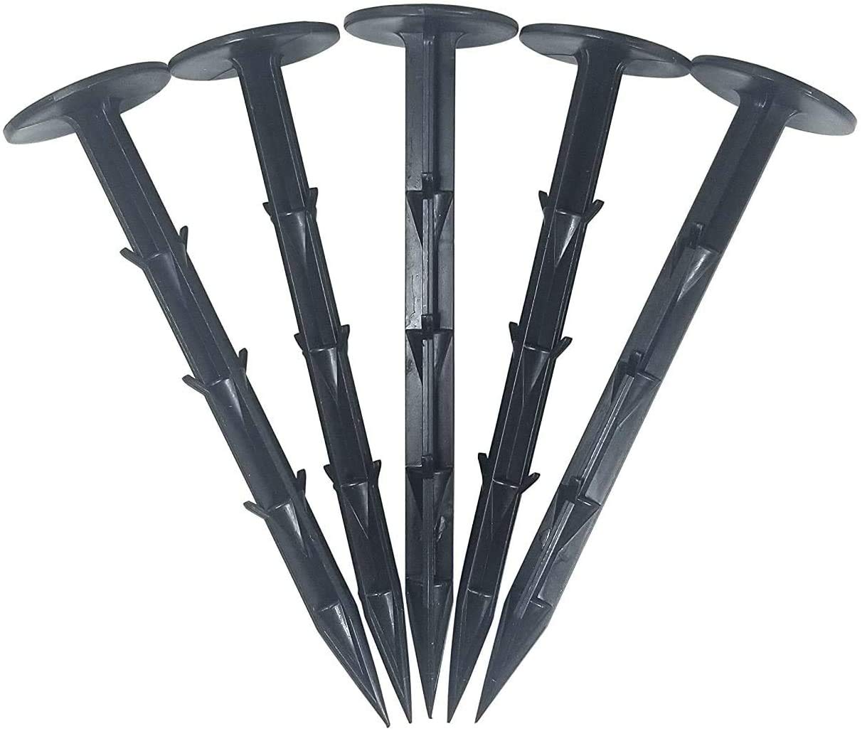 Photo 1 of (100-PACK) 4" Heavy Duty Professional Grade Plastic Landscape & Garden Spikes - Multi Use Weed Fabric, Erosion Netting & Tarp Stakes (4" Inch Stake)