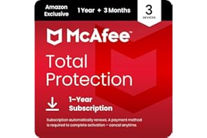 McAfee Total Protection 3-Device | 15 Month Subscription with Auto-Renewal | AI Scam Detection, AntiVirus Software 2026 for Windows PC & Mac, VPN, Password Manager, Identity Monitoring | Download