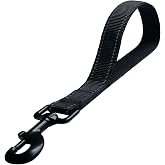 Short Nylon Dog Leash - Heavy Duty - 12 Inch, Black