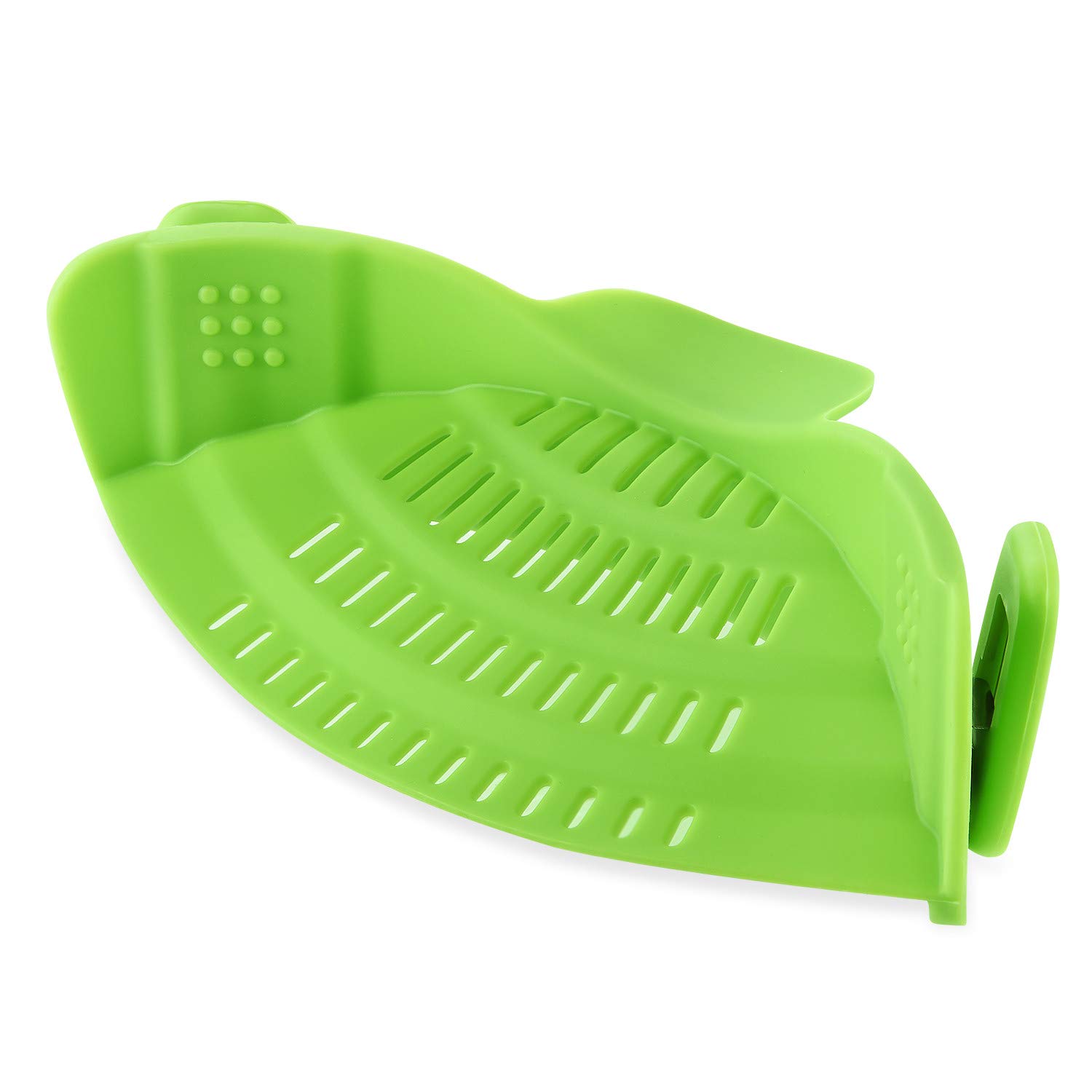 Byme Kitchen Food Strainers and Colanders Pasta Strainer Clip On Silicone Colander Fit all Pots and Bowls- Green
