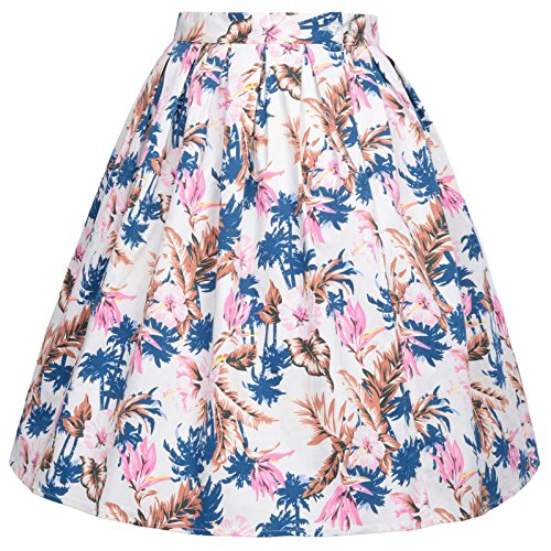 GRACE KARIN Floral Print Vintage Swing Skirt Knee Length Size S CL6294-27 - Thumbnail 2