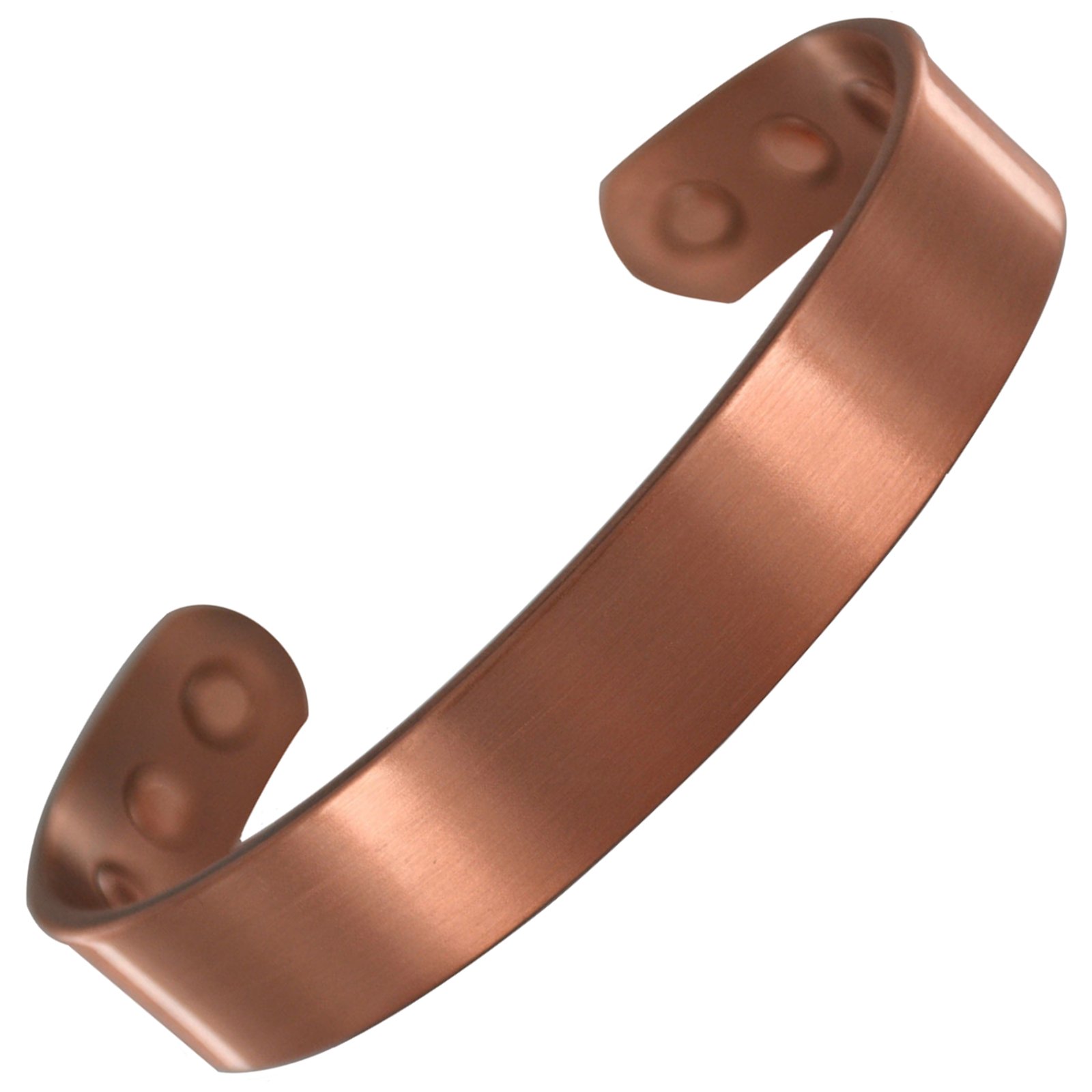 Stargems® PURE COPPER MAGNETIC BRACELET BANGLE 6 MAGNETS PLAIN PURE COPPER BAND Cuff Wrist Band for Women Ladies or Mens + FREE VELVET GIFT POUCH! (17.5)