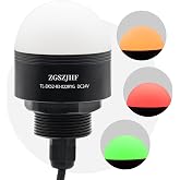 Industrial 24V DC/AC LED Warning Lights - 3 Color Column Signal Tower Indicator Lamp Beacon with Continuou Buzzer
