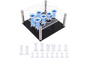 Resin Chess Set Mold, 16-Piece Full Size 3D Silicone Chess Molds Kit with Piece Holder for Epoxy Resin Checkers Casting DIY H