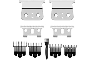 LOREAD Andis Replacement Blade Set: T Liner & GTX Trimmer, 2 Pack Silver Steel Blades