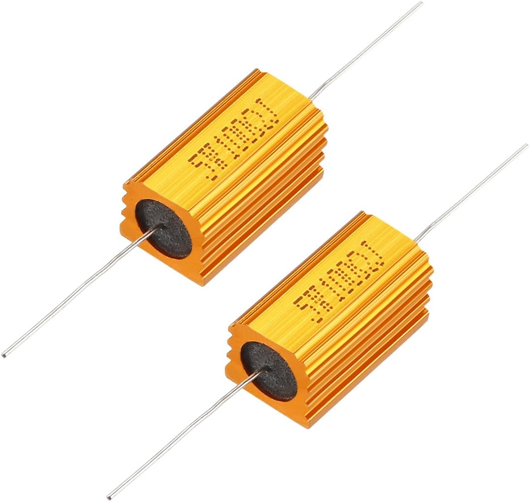 sourcingmap 2 Pcs Aluminum Case Resistor 5W 100 Ohm Wirewound for LED Replacement Converter 5W100RJ