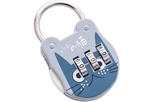Cute Cat Password Padlock, 3 Digit Combination Mini Password Lock, Keyless Resettable Combo Precise Coded Padlock for Luggage