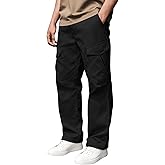 DOWMQ Mens Cargo Pants Elastic Waist Stretch Pants for Men Lightweight Quick-Dry Hiking Pants with Multi Pockets
