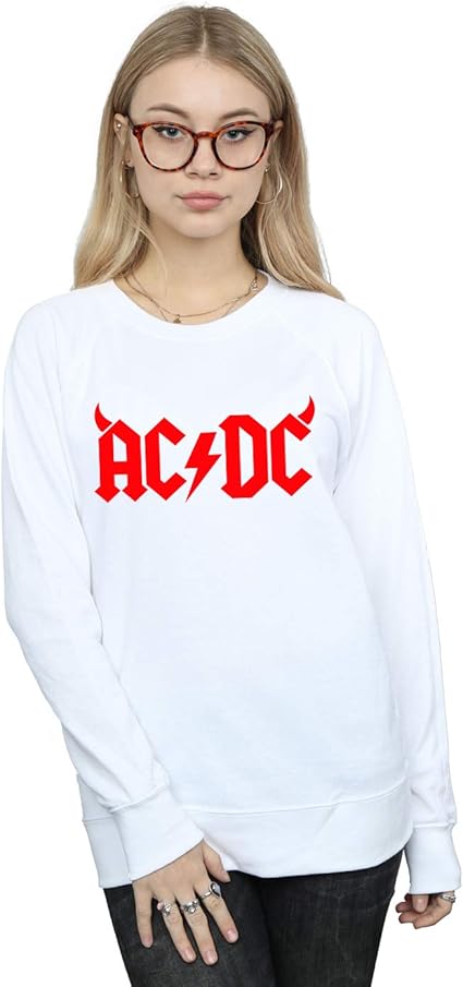 AC/DC Mujer Horns Logo Camisa De Entrenamiento: Amazon.es: Ropa y ...