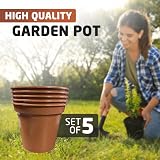 ACCURATE Garden Pot Set of 5 5 Inch Terracotta Plastic Planters view 2