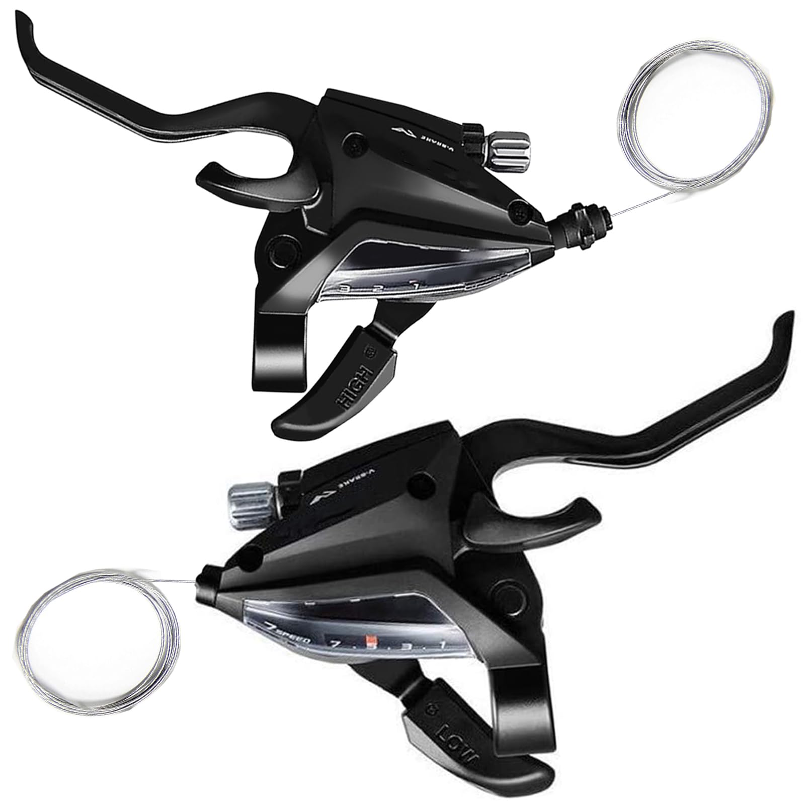 Photo 1 of CHMEFLY Bike Shifter ST-EF500 3x7, Black Bike Shift/Brake Lever Set 21 Speed with Stainless Inner Shift Cables, Not Include Shift Cable Housing,for Road Bike MTB Bike Mountain Bike