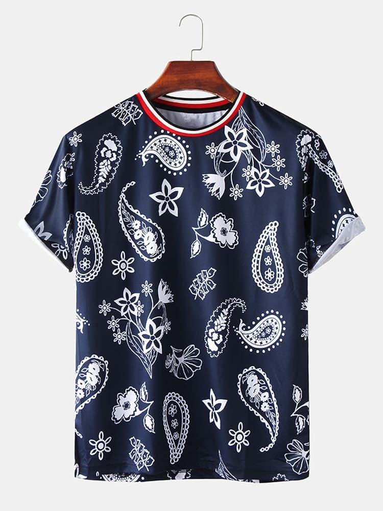 paisley short sleeve shirt mens