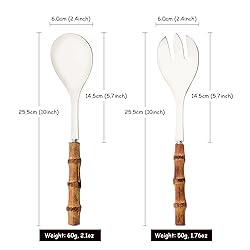 Uniturcky Serving Spoon and Fork Set, 304 Stainless