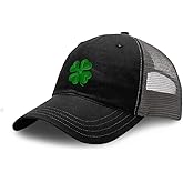 Richardson Soft Mesh Cap Hat Embroidered Four Leaf Clover Irish Ireland St Patrick's Cotton