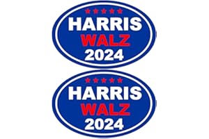NEASXE 2 Pack Harris Walz 2024 Magnets Kamala Harris Tim Waltz President 2024 Magnets Vinyl Coat of Arms Auto Bumper Magnet Waterproof Stickers Fade Proof Outdoor and Indoor