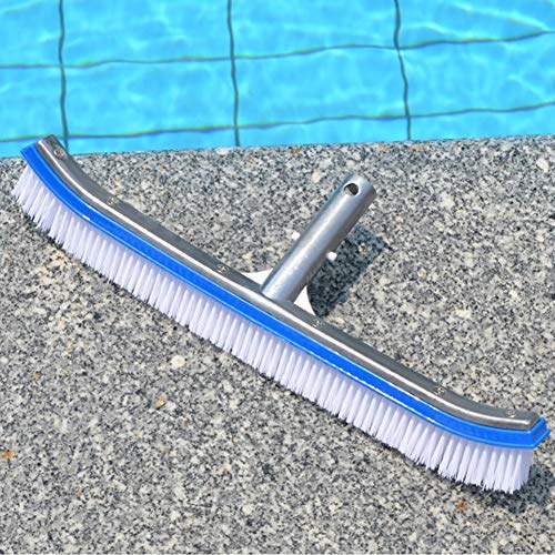 Homga Swimming Pool Brush, 18" Pool Brush, Nylon Algae Pool Brush Designed for Cleans Walls, Tiles & Floors Effortlessly