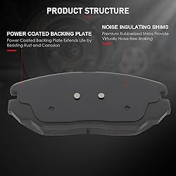 cciyu D1125 Front Ceramic Disc Brake Pads Kit For