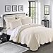 Calla Angel Sage Garden Luxury Pure Cotton Matelasse Quilt, King, Ivory